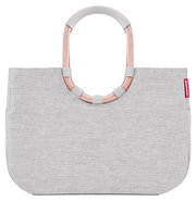 Graue Tasche mit ovalem Griff, Vorderansicht