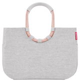 Graue Tasche mit ovalem Griff, Vorderansicht