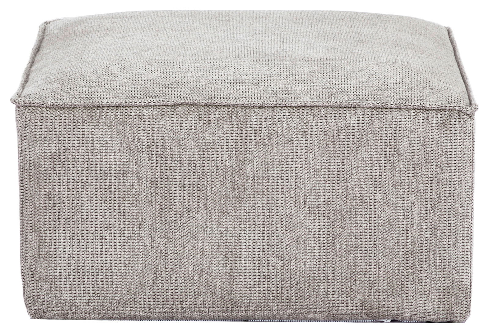 Grauer Anstellhocker aus Stoff, frontal betrachtet