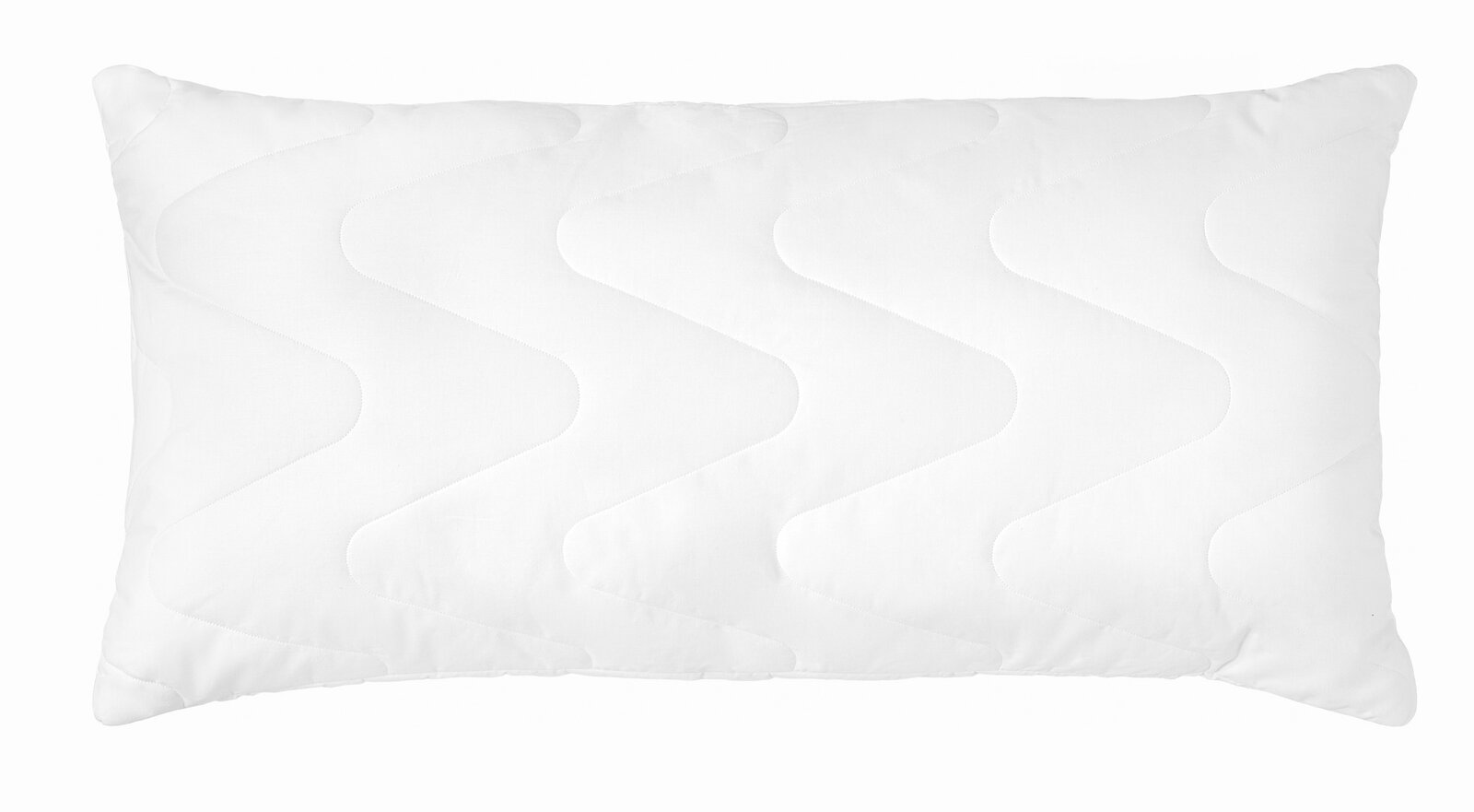 Gestepptes Kopfkissen 40x80cm in Weiß, Vorderansicht