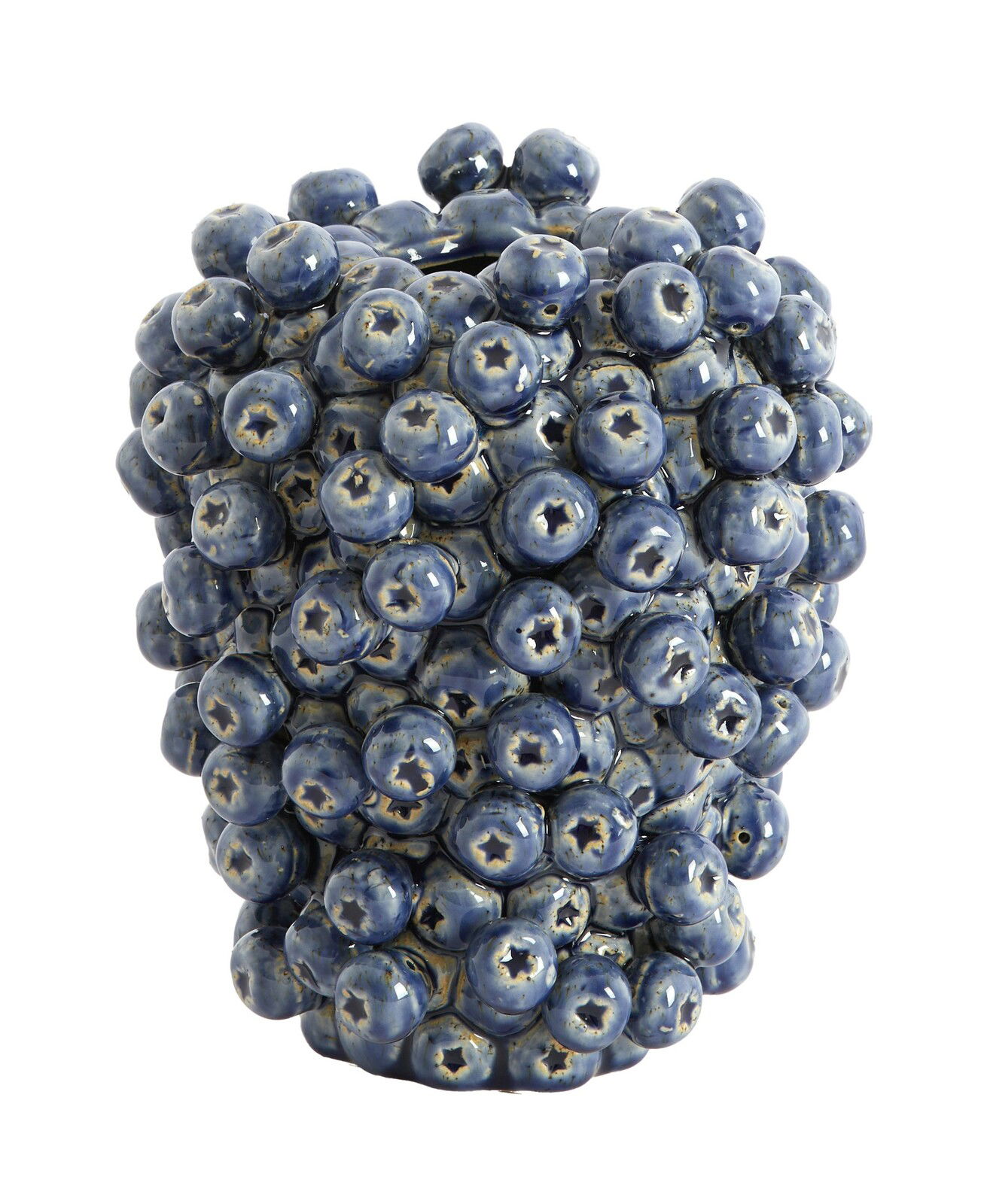 Light&Living Vase BERRIES Keramikvase mit blauer, beerenartiger Struktur, seitliche Perspektive