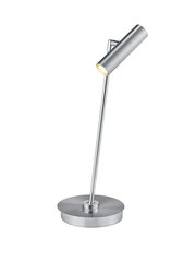 Moderne LED-Tischleuchte aus Metall in seitlicher Perspektive