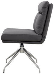 Moderner grauer Stuhl mit Metallbeinen, Seitenansicht