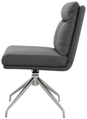 Moderner grauer Stuhl mit Metallbeinen, Seitenansicht