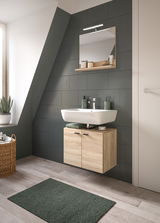 Moderne Badkombination BOSTON mit Waschbecken und Holzunterschrank, seitliche Perspektive