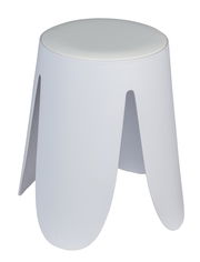 Weißer Universalhocker Comiso mit modernem Design, seitliche Perspektive