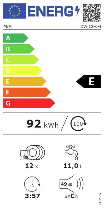 E (A (höchste Effizienz) bis G (geringste Effizienz))