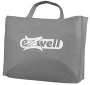 Graue Stoff-Tragetasche mit kurzen Henkeln und weißem „eZwell“-Logo, frontale Ansicht