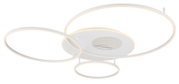 Moderne LED-plafondlamp met drie cirkelvormige elementen, zijaanzicht