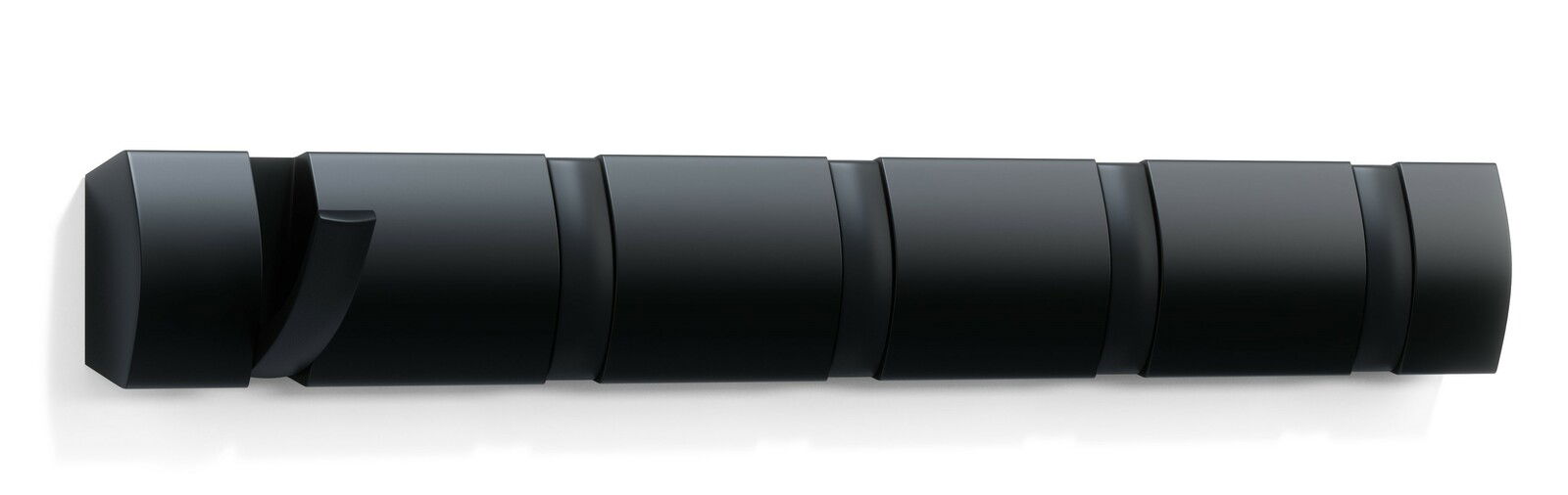 Umbra Wandgarderobe FLIP Schwarze Wandgarderobe Umbra FLIP mit mehreren Haken, seitliche Perspektive