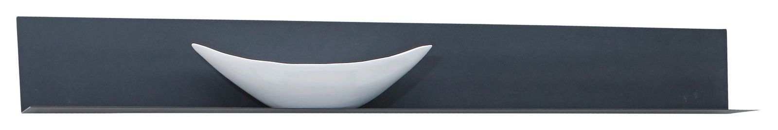 Wandpaneel mit weißer Schale, seitliche Perspektive