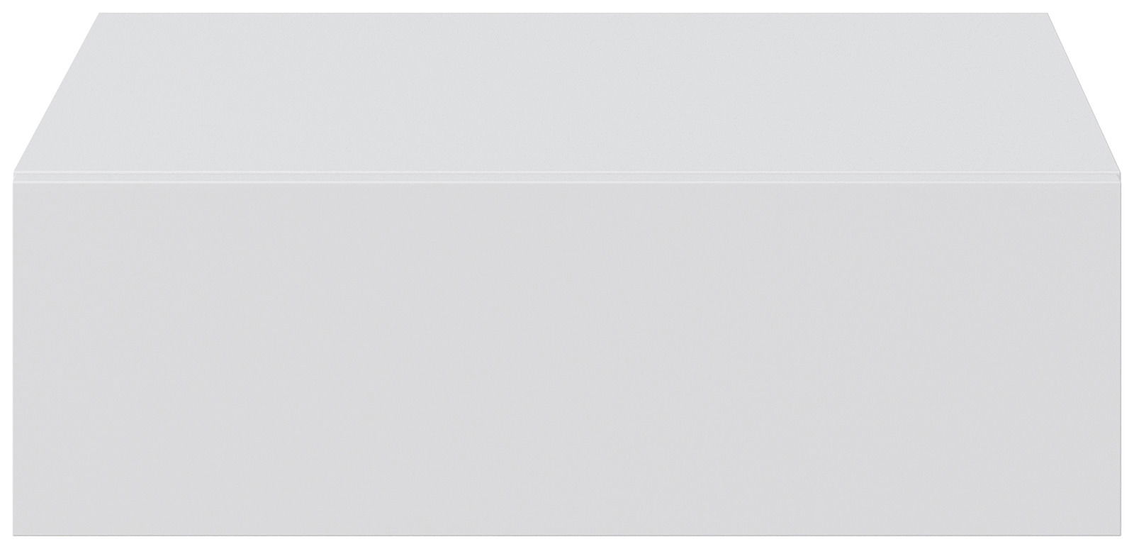 Weiße Hängekonsole oder Nachtkonsole in frontaler Ansicht