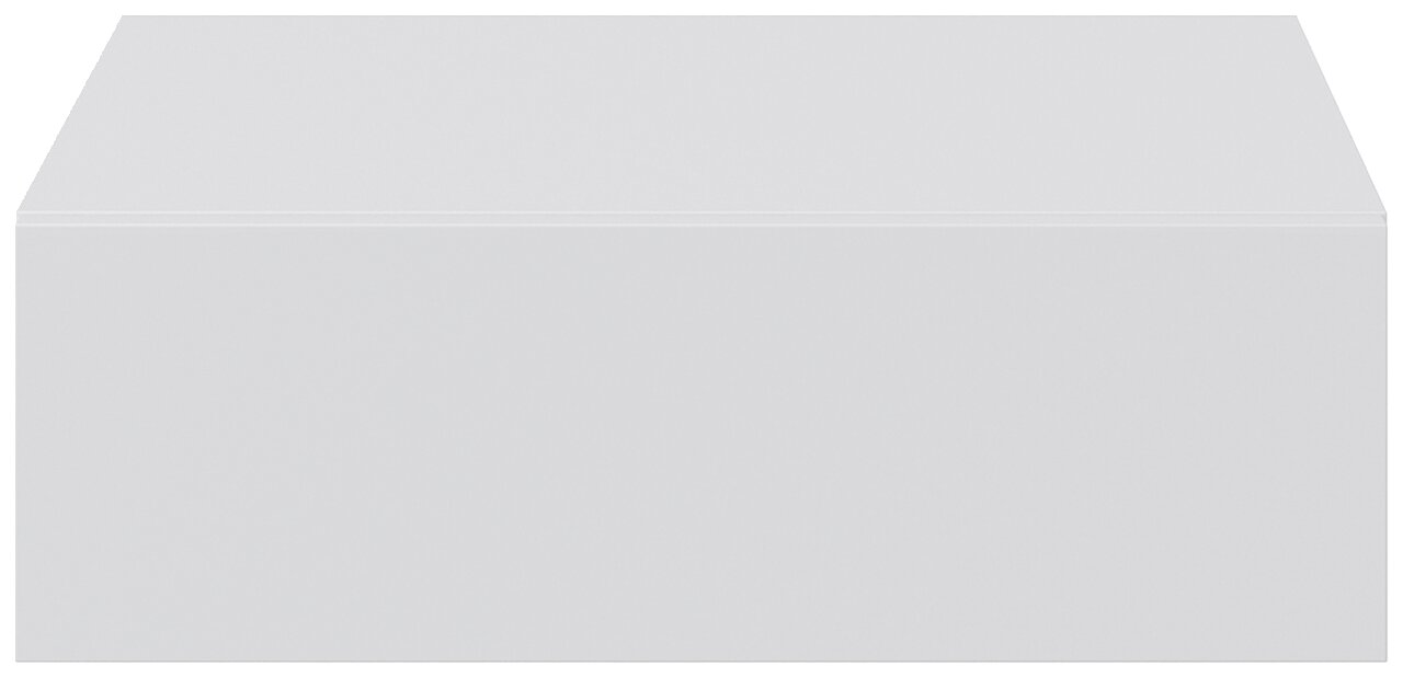 Weiße Hängekonsole oder Nachtkonsole in frontaler Ansicht