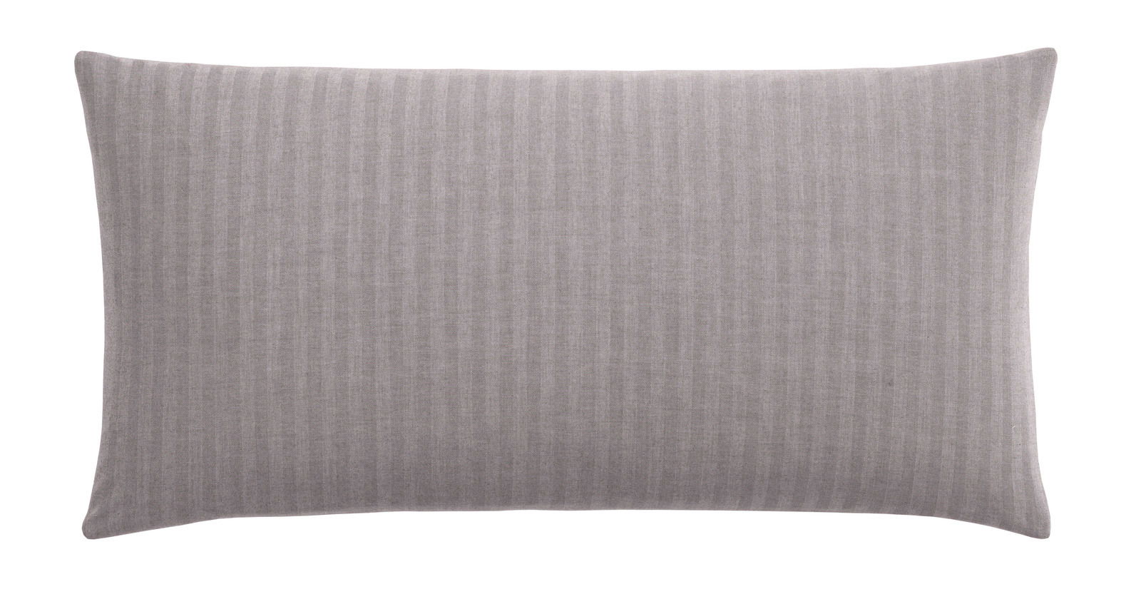 Graue Kissenhülle 40x80cm mit feinen Streifen, Vorderansicht