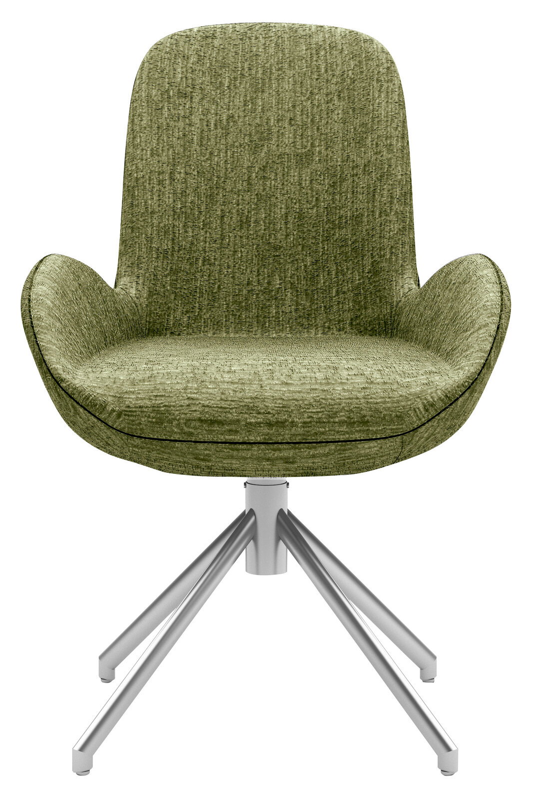 Musterring Armlehnstuhl MR HELVIN Grüner Armlehnstuhl mit Stoffbezug und Metallgestell, Frontalansicht
