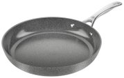 Bratpfanne mit 32 cm Durchmesser, graue Antihaftbeschichtung, seitliche Perspektive