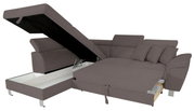 Ecksofa mit Stauraum und ausziehbarer Liegefläche, Perspektive von vorne links