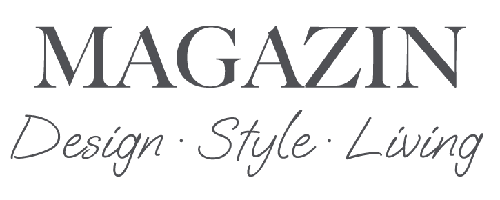 Logo für das MAGAZIN mit dem Slogan „Design - Style - Living“ in eleganter Typografie.