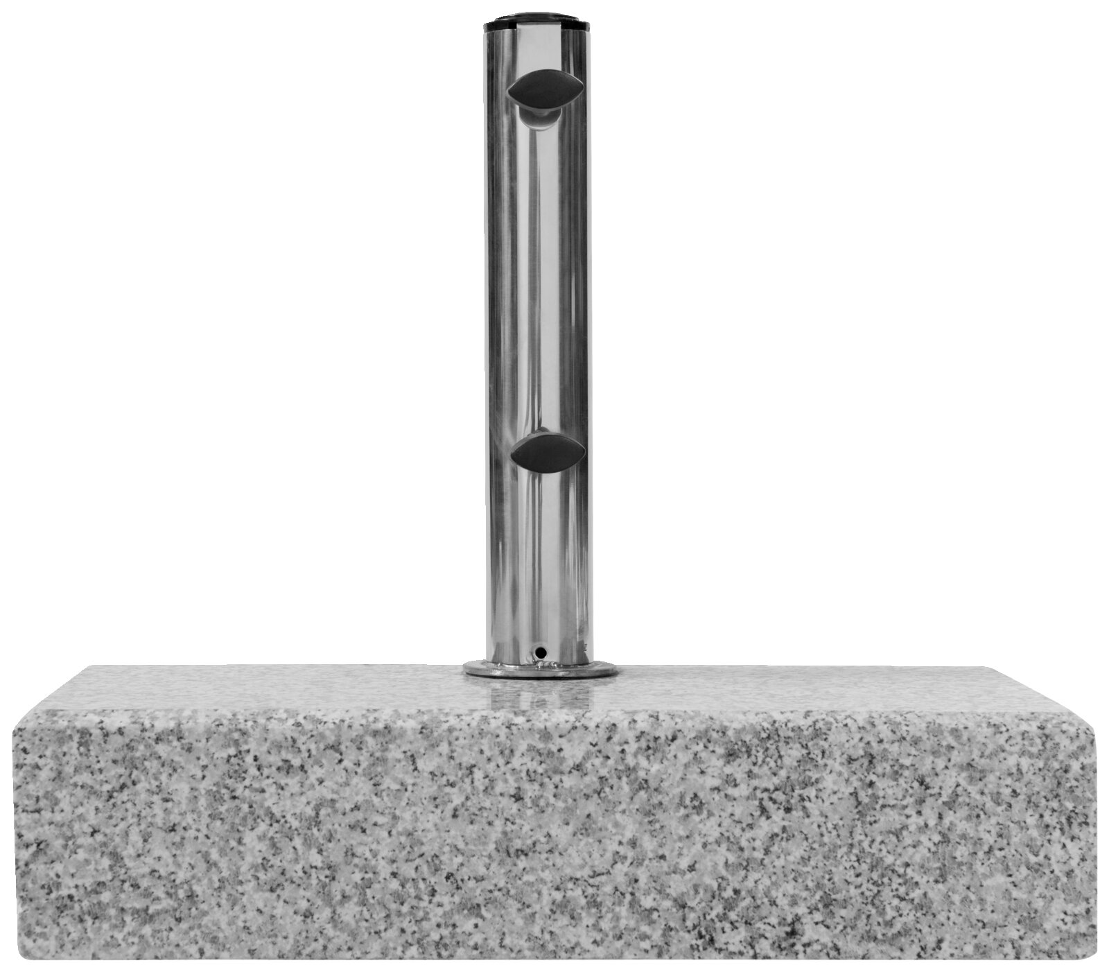 Doppler Granitsockel Balkon ZUBEHÖR Granit-Sockel mit Edelstahlrohr, Frontalansicht