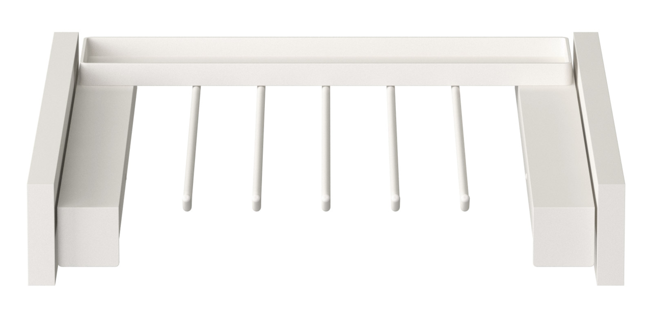 Jutzler Hosenauszug JUTZLER Hosenauszug in weißer Farbe, Ansicht von oben, mit mehreren Stangen zur Aufbewahrung von Hosen.