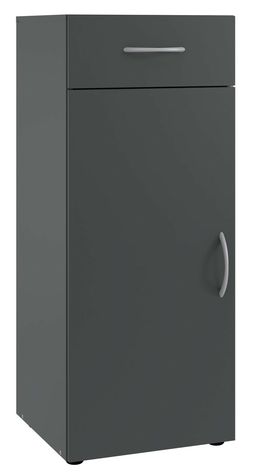 XORA Kommode MULTIRAUMKONZEPT Graue Kommode mit einer Schublade und einer Tür, seitliche Perspektive