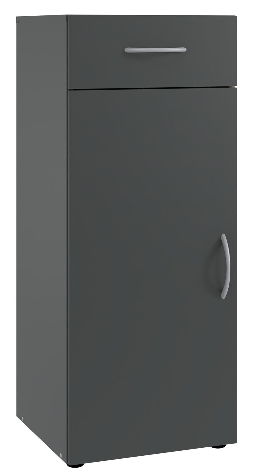 XORA Kommode MULTIRAUMKONZEPT Graue Kommode mit einer Schublade und einer Tür, seitliche Perspektive