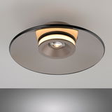 Moderne Deckenleuchte PURE Moon in Seitenansicht mit elegantem, kreisförmigem Design und zentralem LED-Licht.