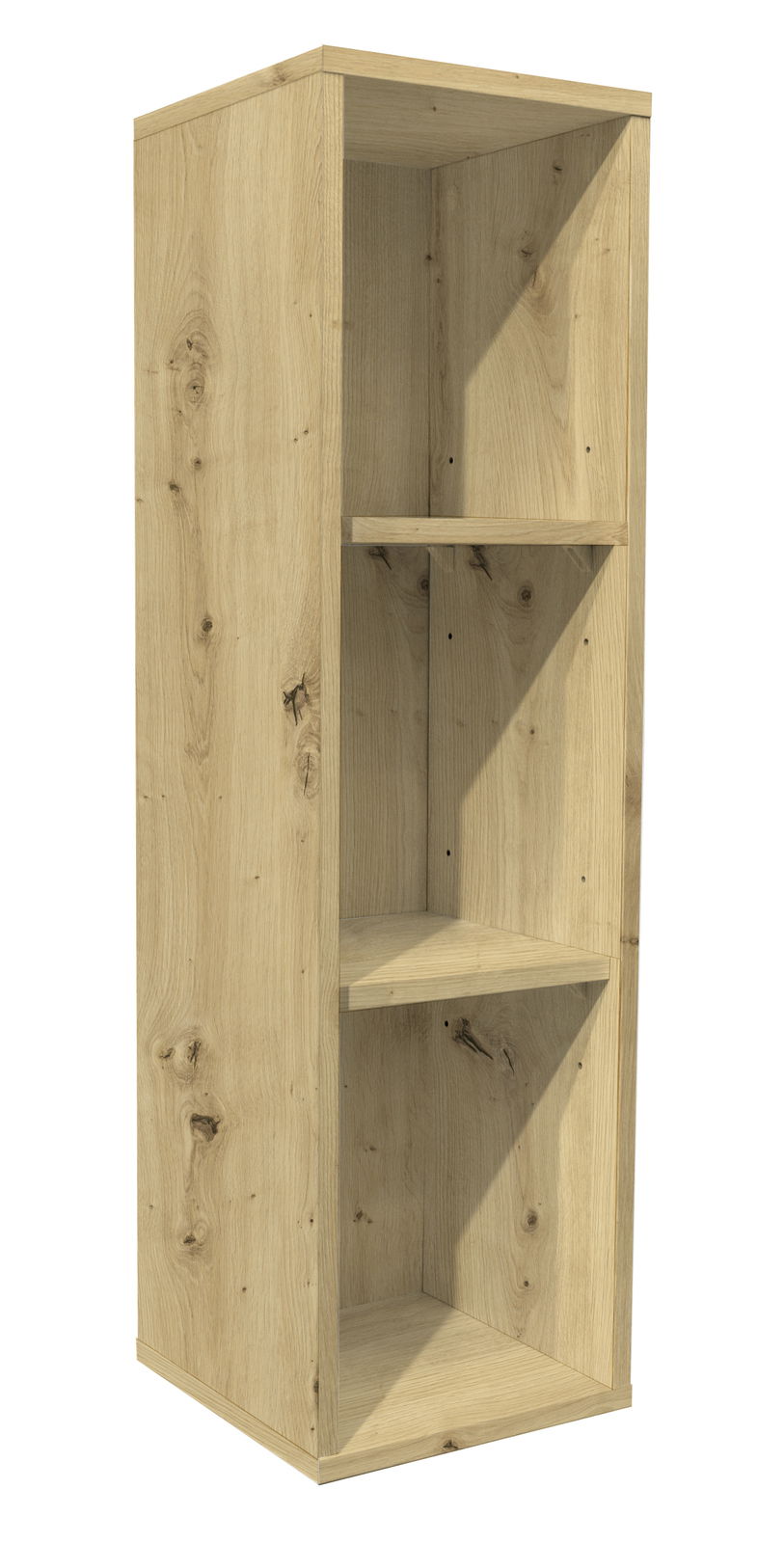 MyBaby Unterstellregal LILLY Holzunterstellregal mit drei offenen Fächern, perspektivisch von vorne links gesehen.