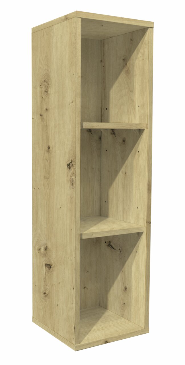 MyBaby Unterstellregal LILLY Holzunterstellregal mit drei offenen Fächern, perspektivisch von vorne links gesehen.