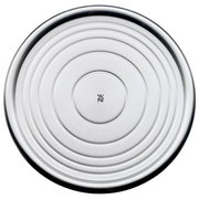 Runder Gläserteller aus Edelstahl mit konzentrischen Kreisen, Draufsicht