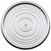 Runder Gläserteller aus Edelstahl mit konzentrischen Kreisen, Draufsicht