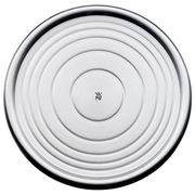 Runder Gläserteller aus Edelstahl mit konzentrischen Kreisen, Draufsicht