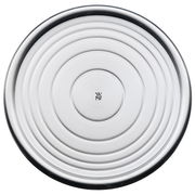Runder Gläserteller aus Edelstahl mit konzentrischen Kreisen, Draufsicht