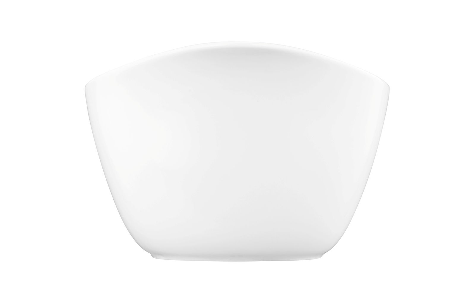 Weiße Müslischale mit Griff, frontal abgebildet