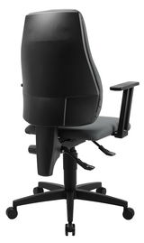 Bürostuhl von hinten mit verstellbaren Armlehnen und Rollen