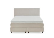 Boxspringbed in beige, vooraanzicht