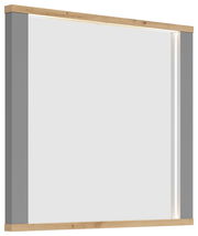 Moderner Spiegel mit Holzrahmen und seitlicher Perspektive