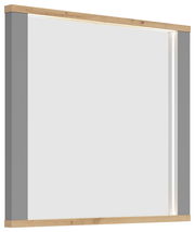 Moderner Spiegel mit Holzrahmen und seitlicher Perspektive