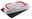 Backblech 29x42cm Bake&Go mit rotem Griff und transparentem Deckel, seitliche Perspektive