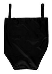 Schwarzer Pfandflaschen Sammelbehälter aus Stoff, Vorderansicht mit zwei Tragegriffen.