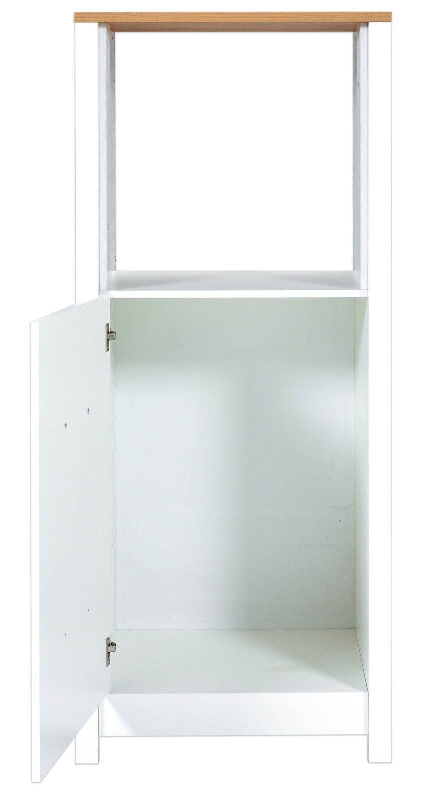 Herd-Umbauschrank SORBA in weiß mit geöffneter Tür, Frontansicht