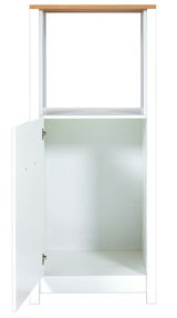 Herd-Umbauschrank SORBA in weiß mit geöffneter Tür, Frontansicht