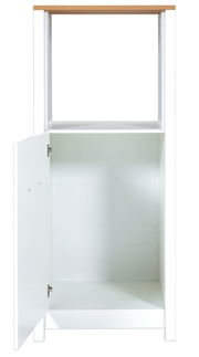 Herd-Umbauschrank SORBA in weiß mit geöffneter Tür, Frontansicht