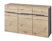 Holz-Sideboard mit drei Schubladen und drei Türen, Frontansicht