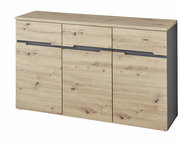Holz-Sideboard mit drei Schubladen und drei Türen, Frontansicht