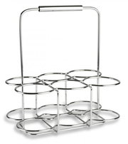 Flaschenträger aus Metall mit Platz für sechs Flaschen, seitliche Ansicht