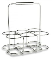 Flaschenträger aus Metall mit Platz für sechs Flaschen, seitliche Ansicht