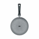 Ansicht von oben auf eine graue Pfanne mit abnehmbarem Griff, Modell Click Edition, 24 cm Durchmesser.