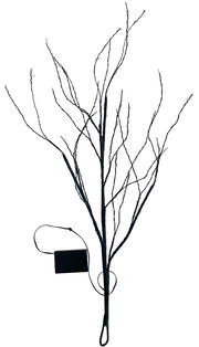 LED-Zweig mit Batteriefach, frontal abgebildet, 60 cm lang, mit mehreren dünnen Ästen.