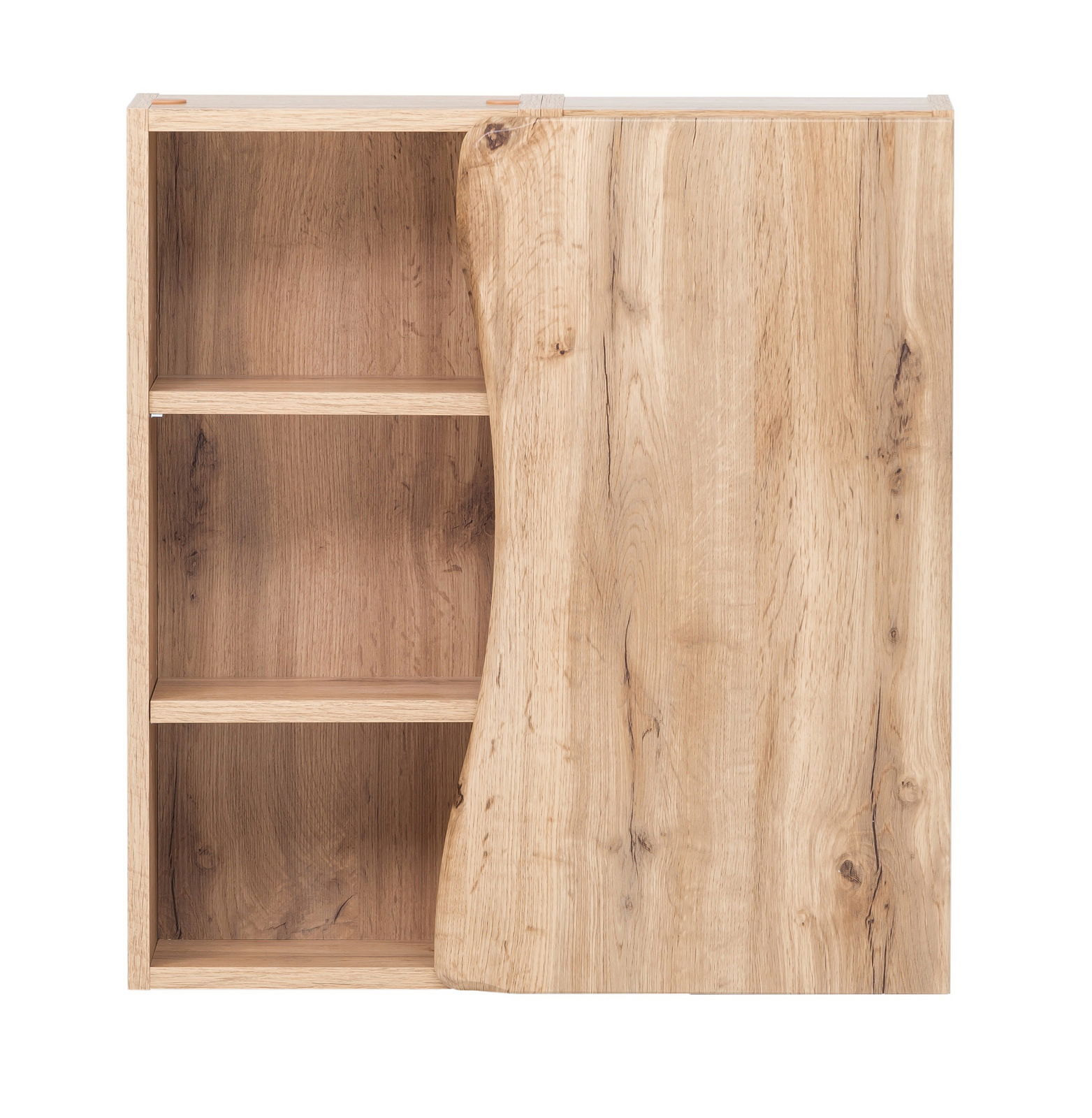 Hängeschrank aus Holz mit offener Tür, Frontansicht